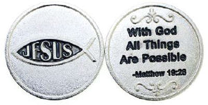 Matthew 19:26 Witness Coins - 10 Coins - $1.00 Per Coin